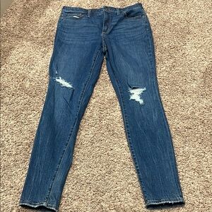 Stylish Blue Distressed Women Jeans